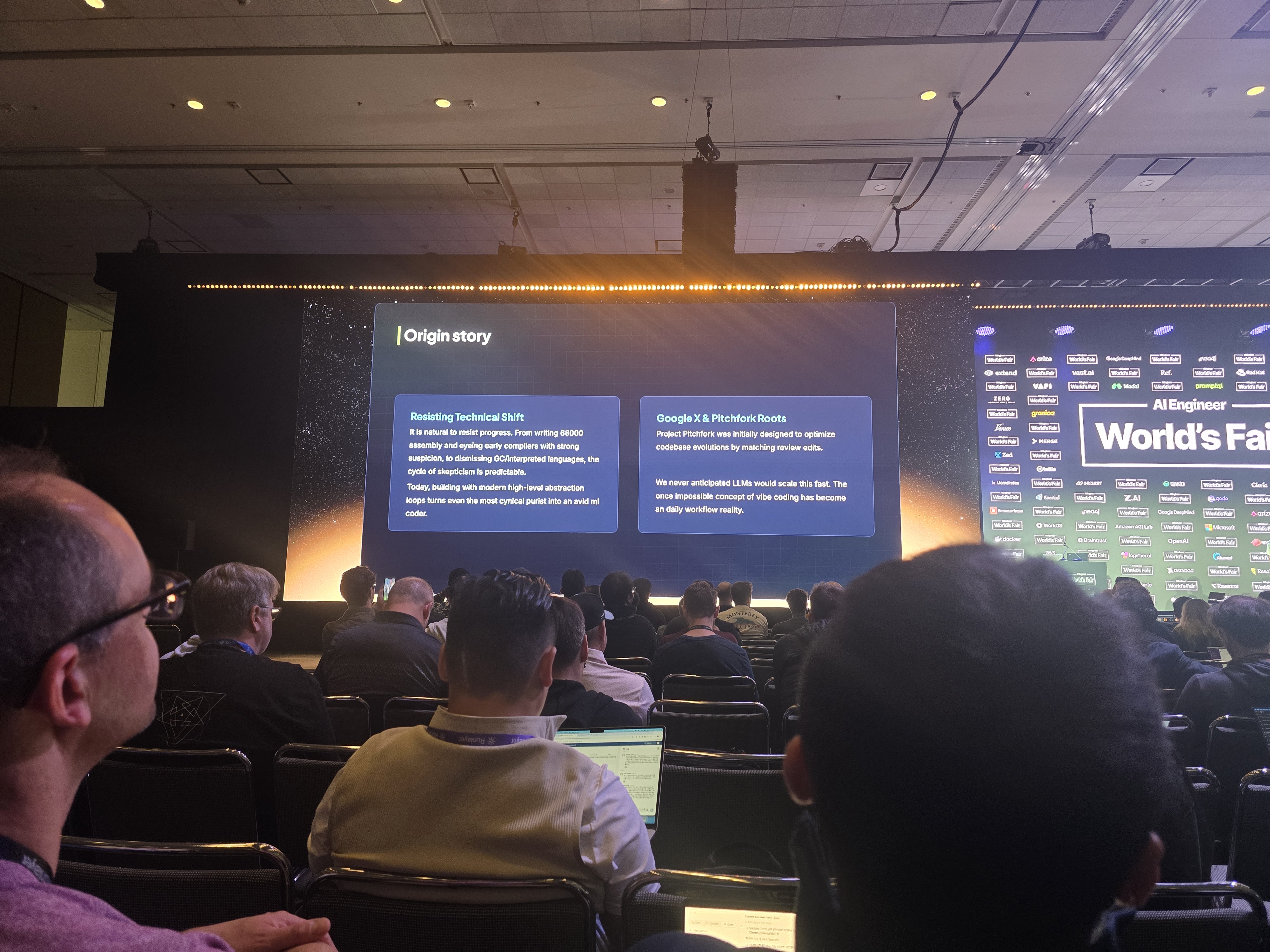 DeepMind slide: origin story - resisting technical shift, Google X and Pitchfork roots