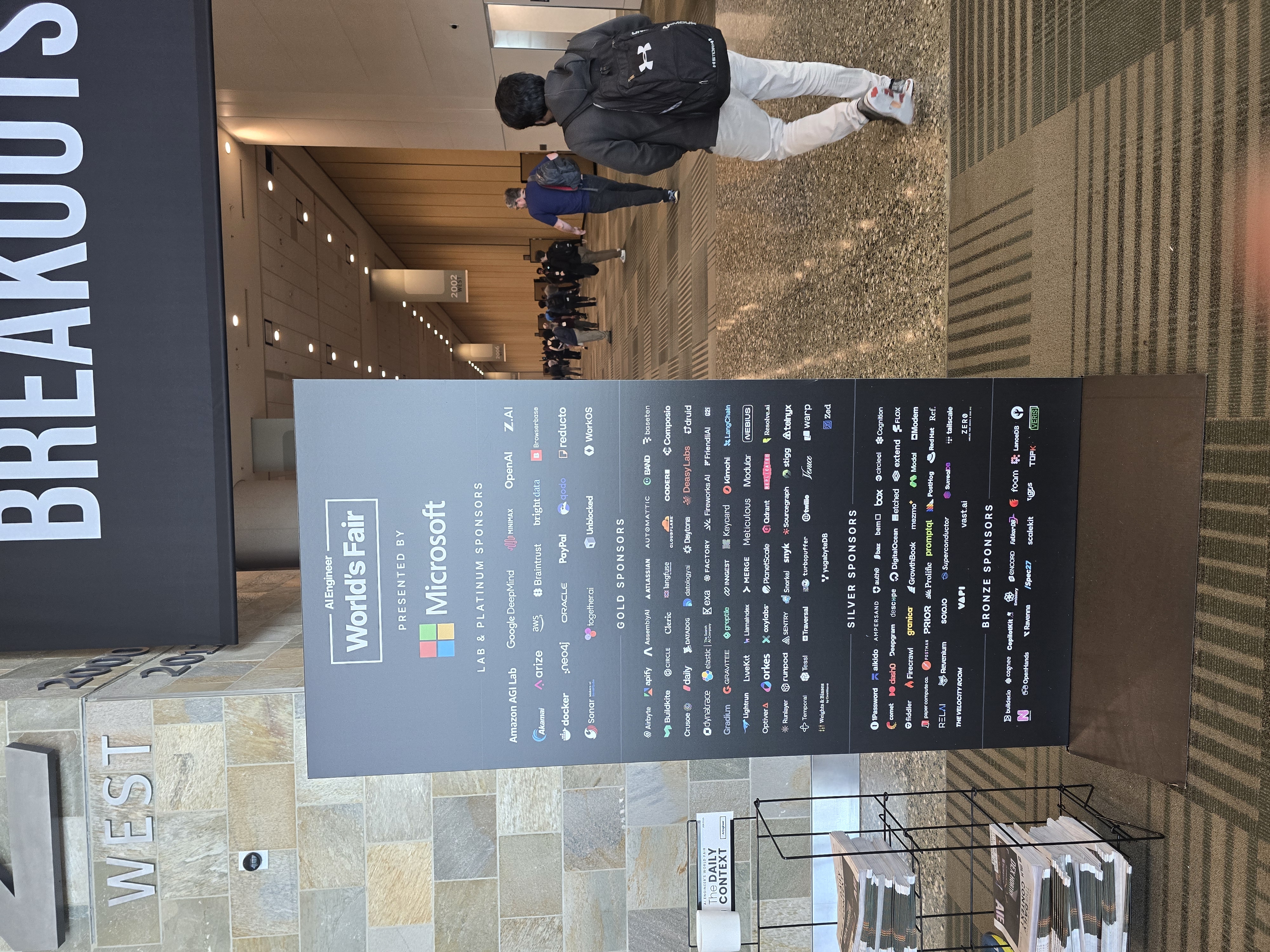 AI Engineer World's Fair sponsor board, presented by Microsoft