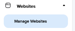 DreamHost Websites menu